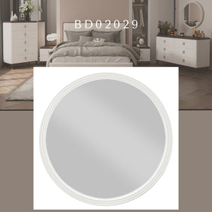 English Elm Carena Gray Round Mirror — 32" Inner Diameter, Poplar Frame, Modern Minimalist Wall Accent for Home Decor B2726P247221