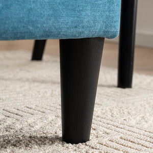 English Elm Convertible Convertible sofa with storage footstools, compact U-shaped 2-seater for small spaces, durable fabric comfort Lake Blue W2012P253357