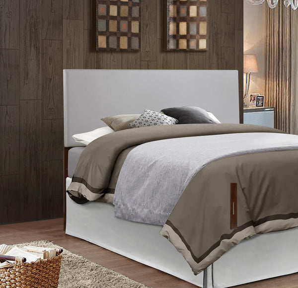 English Elm Nova Adjustable PU Faux Leather King Headboard with Panel Design, Easy-Clean, Wall or Bed Mountable LIGHT GREY 25.2 L x 62.8 W x 2.76 H B078112025