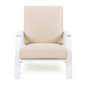English Elm Christopher Knight Home® - Patio Lounge Chair Set Of 2 - Stylish White Acacia Wood Frame & Weather-Resistant Beige Cushions N779P291591W-2