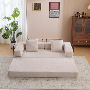 English Elm Floor Couch, Comfy Convertible Sofa Bed With Armrest, Corduroy Fabric, Perfect For Small Spaces! W3723P345007