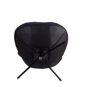 English Elm Christopher Knight Home® - 360° Swivel Office Chair Chenille and Faux Leather Accent with Metal Base, Ergonomic Plush Seating for Home and Office Black,Navy Blue N817P205024B