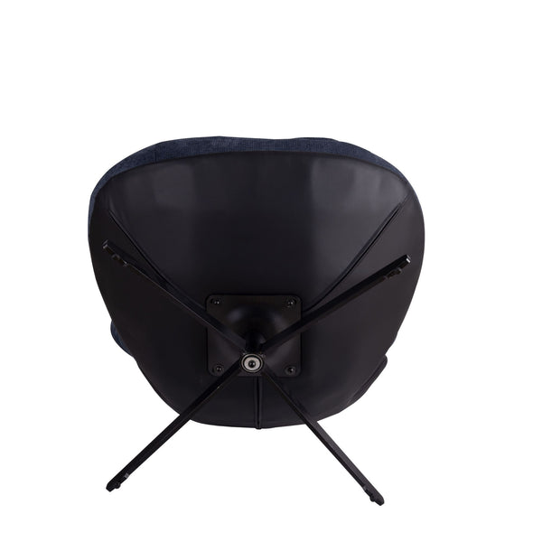 English Elm Christopher Knight Home® - 360° Swivel Office Chair Chenille and Faux Leather Accent with Metal Base, Ergonomic Plush Seating for Home and Office Black,Navy Blue N817P205024B