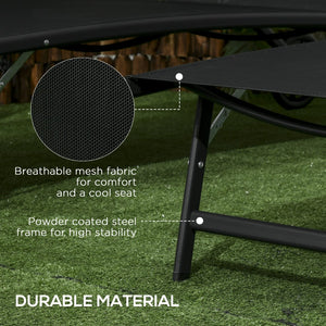 English Elm Outsunny 2-Piece Chaise Lounge Set With Wheels - Adjustable Tanning Chairs For Patio & Beach Fun W2225P174092-GIGA