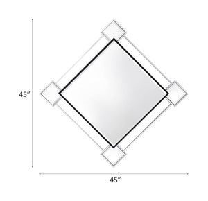 English Elm Asbury Diamond Shaped Geometric Wall Mirror with Chrome Frame and Beveled Panels B2726P448749