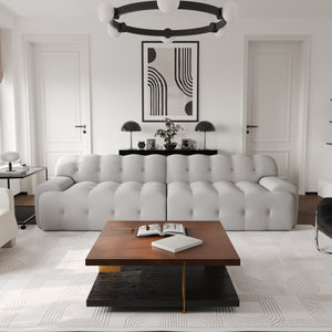 English Elm Bubble Modern Armless Sectional Sofa - 3D-Knitted Loveseat With Plush Comfort & Stylish Design B341S00010