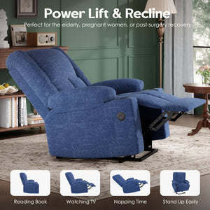 English Elm Power Lift Recliner Chair With Massage, Heat, Usb Ports & Cup Holders - Comfort For Seniors! T3623P380509-GIGA