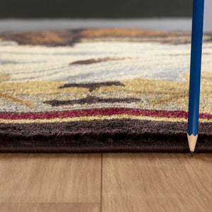 English Elm Nature'S Nest Lodge Area Rug 5'3" X 7'3" – Durable, Stain Resistant, Rustic Charm For High-Traffic Areas B186P180969