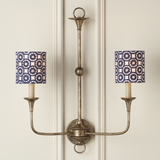 Block Print Navy Multi Drum Chandelier Shade