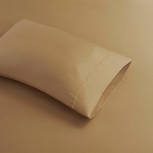 JLA Home Madison Park - Pima Cotton Sheet Set with Baratta Hemstitching — Luxuriously Soft, Long-Staple Breathable Comfort Gold MP20-7167