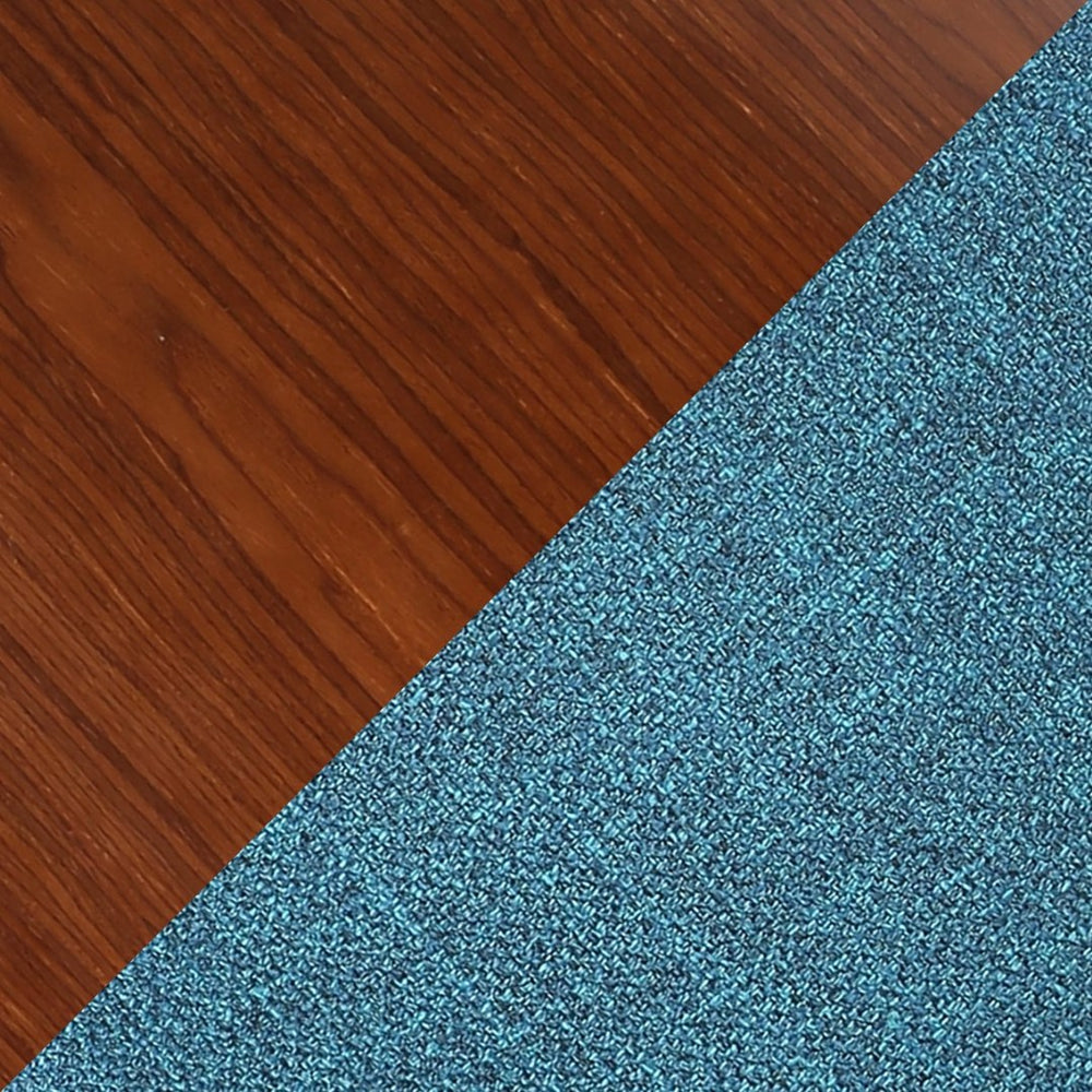 English Elm Dining/ Accent Chair Slatted Walnut Wood Frame Teal Upholstered Mid-century Seat B202P472715