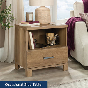 English Elm Night Stand - Rustic Brown Finish With Smart Storage, Compact Design & Easy Assembly For Any Space B356P367928