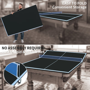 English Elm 9ft Foldable Ping Pong Conversion Top Mdf Playing Surface for Game Room Fun Black W1408P442642
