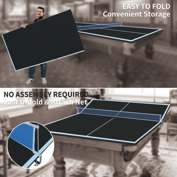 English Elm 9ft Foldable Ping Pong Conversion Top Mdf Playing Surface for Game Room Fun Black W1408P442642