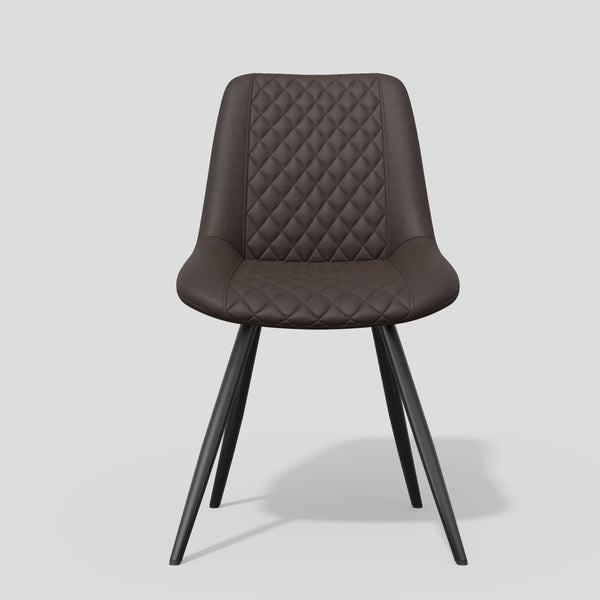 English Elm Modern Dining Chairs Set Of 2 - Pu Leather Upholstered Comfort With Metal Legs For Kitchen Dining T3950P394499