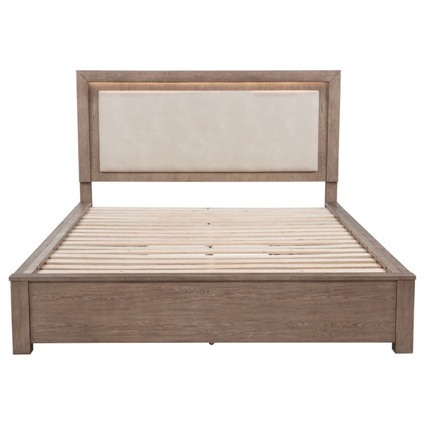 English Elm Gibbons California King Storage Bed with Led Headboard and Four Underbed Drawers B062S01829
