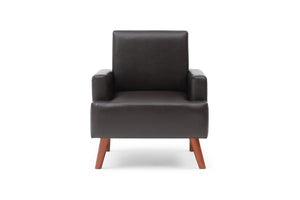 English Elm Ventura Tufted Velvet Accent Chair Compact Button Detail for Living Room or Bedroom Dark Brown B078P497891