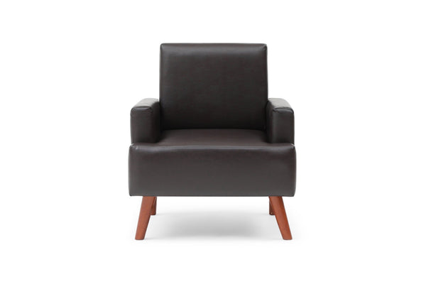 English Elm Ventura Tufted Velvet Accent Chair Compact Button Detail for Living Room or Bedroom Dark Brown B078P497891
