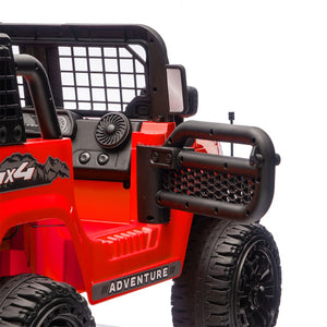 English Elm 24v Two Seater Kids Ride on Truck with Parental Remote and Four Wheel Suspension W1578P375445