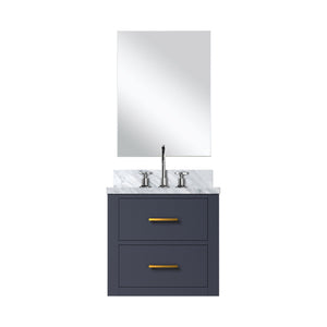 English Elm Blue 20" Single Bath Vanity with Acrylic Top, Assembled 23x21.5x24", Chrome Faucet & 18" Mirror Set B2731S01968