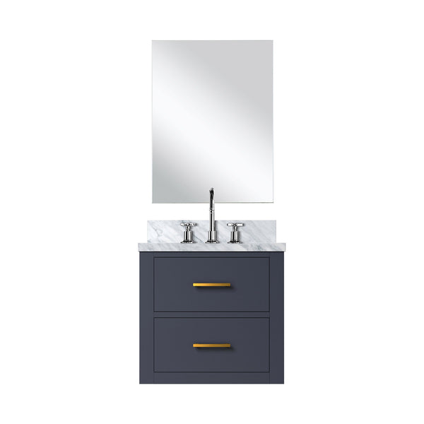 English Elm Blue 20" Single Bath Vanity with Acrylic Top, Assembled 23x21.5x24", Chrome Faucet & 18" Mirror Set B2731S01968