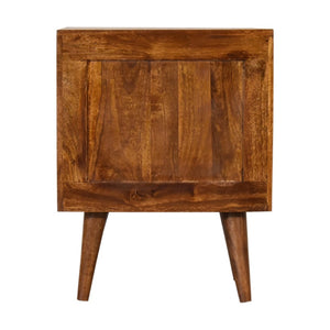 English Elm Soild Solid Wood Lille 2 Drawer Bedside Table - Handcrafted Mango Wood With Modern Design & Storage Solution B182P186202-GIGA
