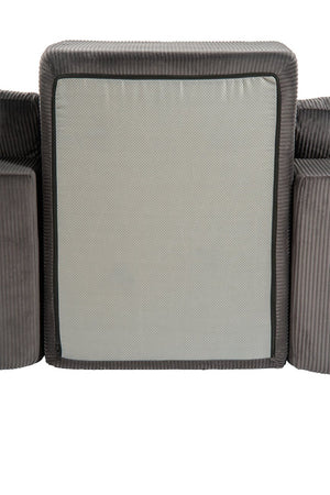 English Elm 101" Modular Cloud Sectional Corduroy Upholstered Sofa Reversible Chaise Living Room Gray W1170S00056