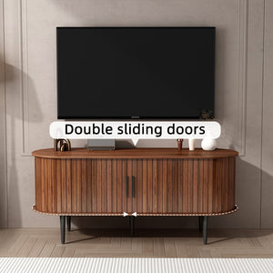 English Elm Tv Stand, 47" Mid-Century Modern Console With Sliding Door & Ample Storage For Home & Office Use W2641P329199-GIGA