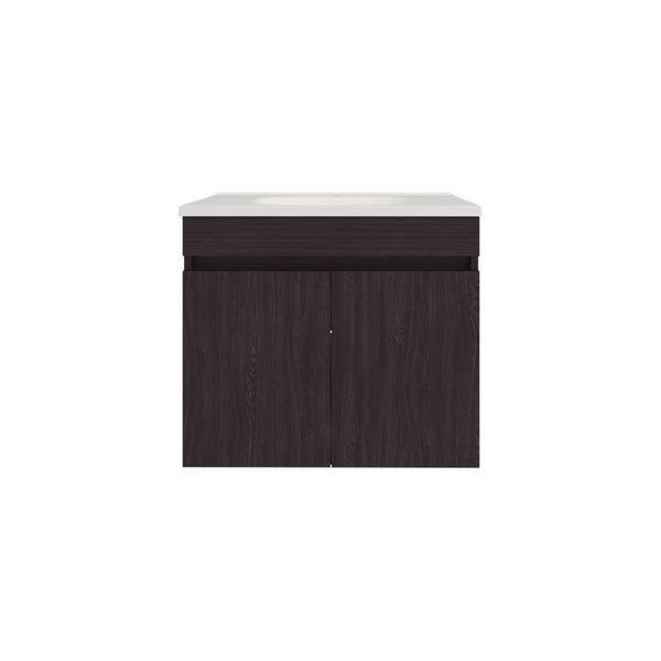 English Elm Colville Floating Wall Mount Vanity Cabinet Matte Finish Modern Bathroom Storage Black B092P439907