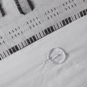 English Elm King/Cal King Rhea Cotton Jacquard Duvet Cover Mini Set – Gray Striped Eyelash Detail, OEKO-TEX Certified Comfort B03596481