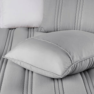 English Elm 3 Piece Polyester Quilt Set Channel Quilted Hypoallergenic Bedding for Modern Neutral Rooms B035P319903