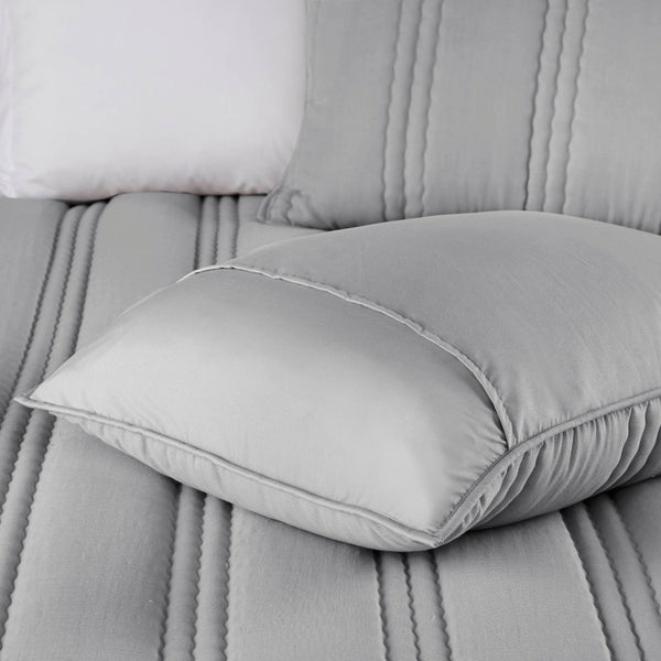 English Elm 3 Piece Polyester Quilt Set Channel Quilted Hypoallergenic Bedding for Modern Neutral Rooms B035P319903