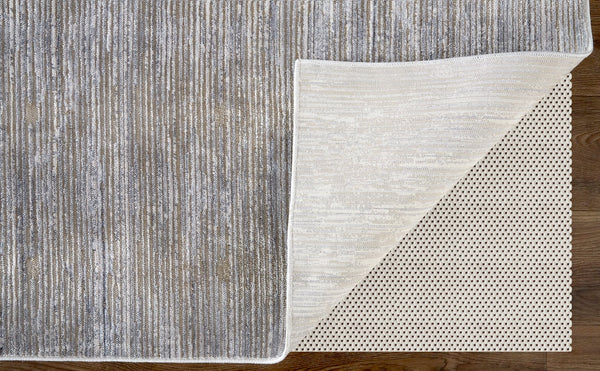 Feizy Rugs Laina Low-pile Distressed Area Rug - Versatile, Easy-care Design For Modern And Rustic Spaces Taupe,Silver,Tan Polyester,Polypropylene Lai39gafbge000j00