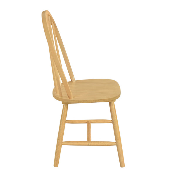 English Elm Christopher Knight Home® - 36 Farmhouse High Back Spindle Dining Chair Set of 2 — Solid Rubberwood, Windsor Back, 300 lb Capacity Natural N771P278374K