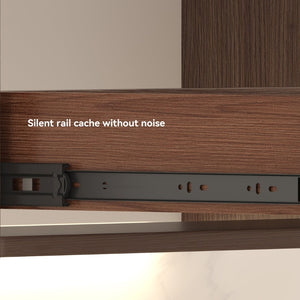 English Elm 30" Wall Mounted Bathroom Vanity Reddish Brown Mdf Two Soft Close Drawer Ceramic Sink W3133S00021