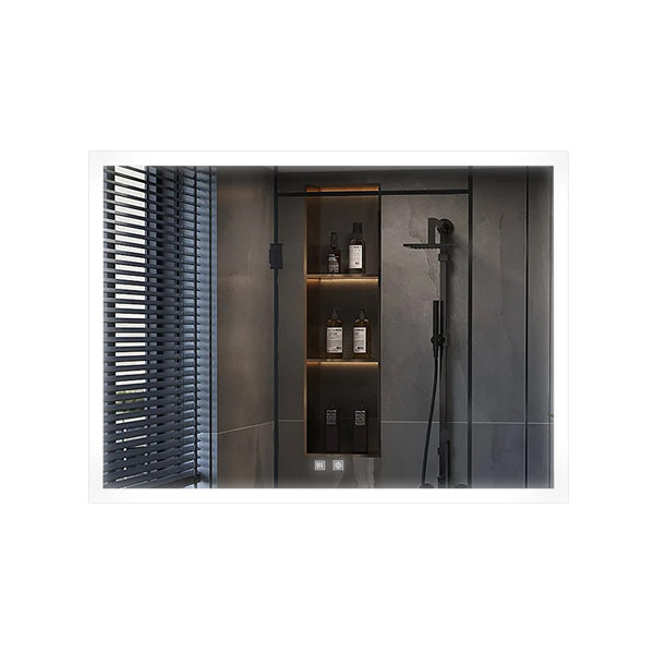 English Elm Aurorium Frameless Led Vanity Mirror with Defogger and Touch Controls for Spa Bathrooms B2731P478348