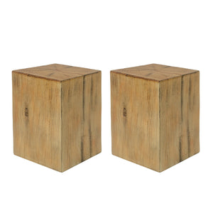 English Elm Christopher Knight Home® - Wood-Look Square-Column End Table - Rustic Distressed Finish For Indoor & Outdoor Versatility, H18" N770P291199N