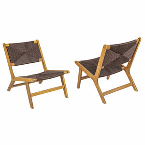 English Elm Christopher Knight Home® - Acacia Wood Outdoor Armless Lounge Chair Set Of 2 - Weather-Resistant, Stylish, And Durable Design N772P265277T