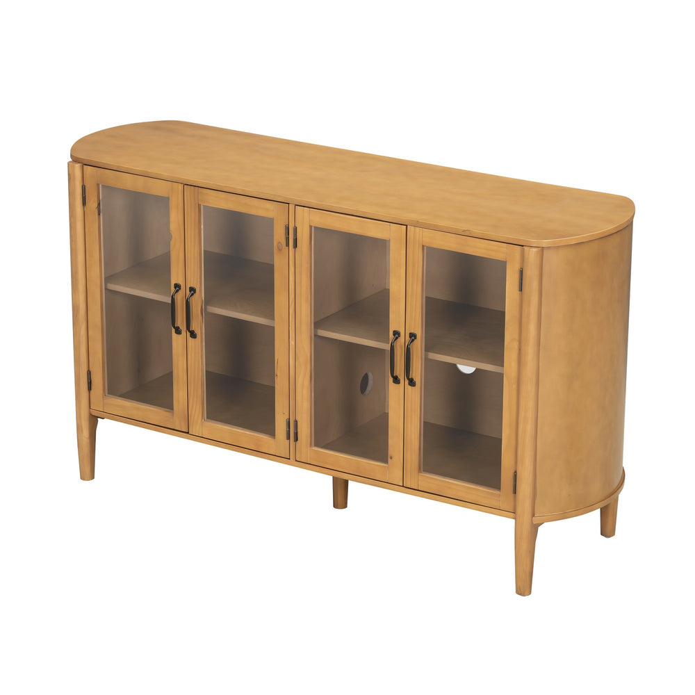 English Elm Christopher Knight Home® - Storage Cabinet - Stylish 4-Door Design For Entryway Or Living Room, Natural Finish, Ample Space N780P330603N