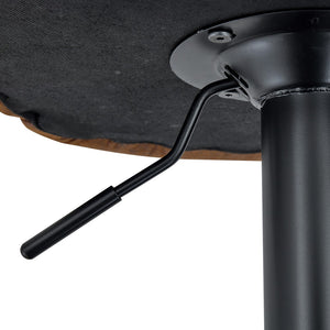 English Elm Modern Oil-wax Upholstered Swivel Barstools with Ergonomic High Back for Kitchen Islands W2920P419851