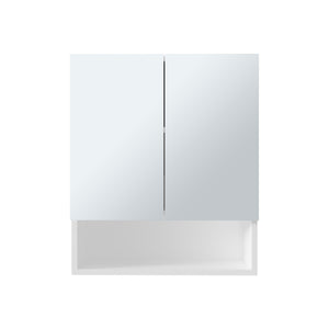 English Elm Wanna 23" High Double Door Medicine Cabinet White with 2 Adjustable Shelves + Open Shelf for Bath B200P286959