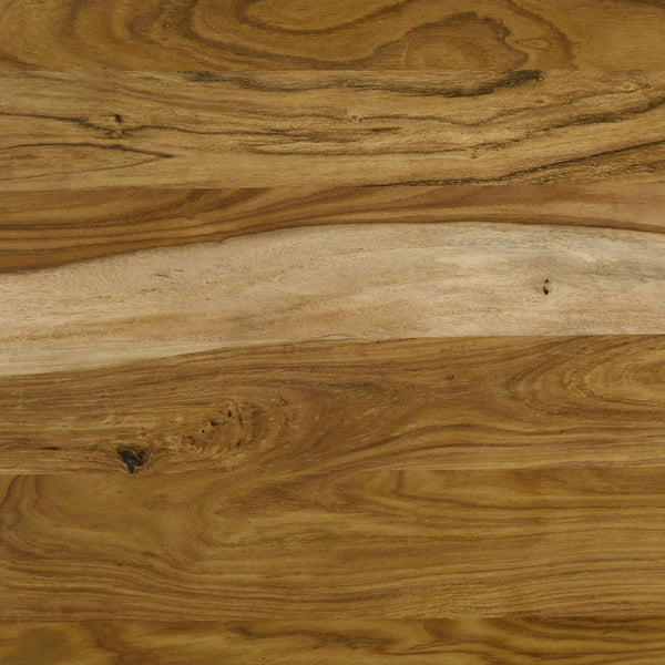 English Elm Crossmoor Natural Sheesham Dining Table with Tapered Legs, Chevron Apron Accent & Bold Grain Finish B062P350429