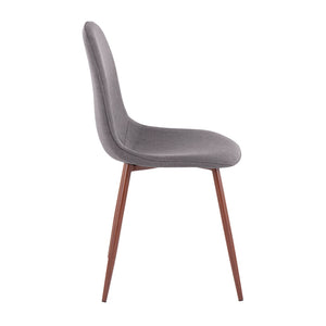 English Elm Contemporary Walnut Leg Steel Frame Dining Side Chairs with Padded Upholstered Seats B202P223635
