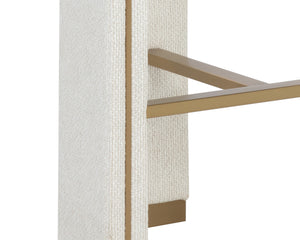 Sunpan Adamina Contemporary Barstool with Gold Stainless Steel Legs and Performance Fabric for Style Bar Height