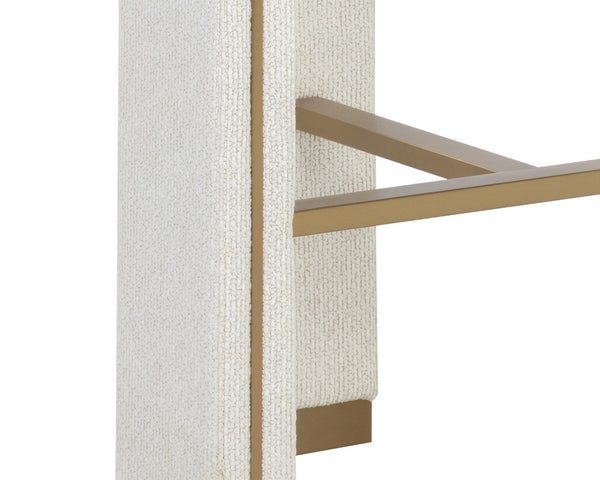 Sunpan Adamina Contemporary Barstool with Gold Stainless Steel Legs and Performance Fabric for Style Bar Height