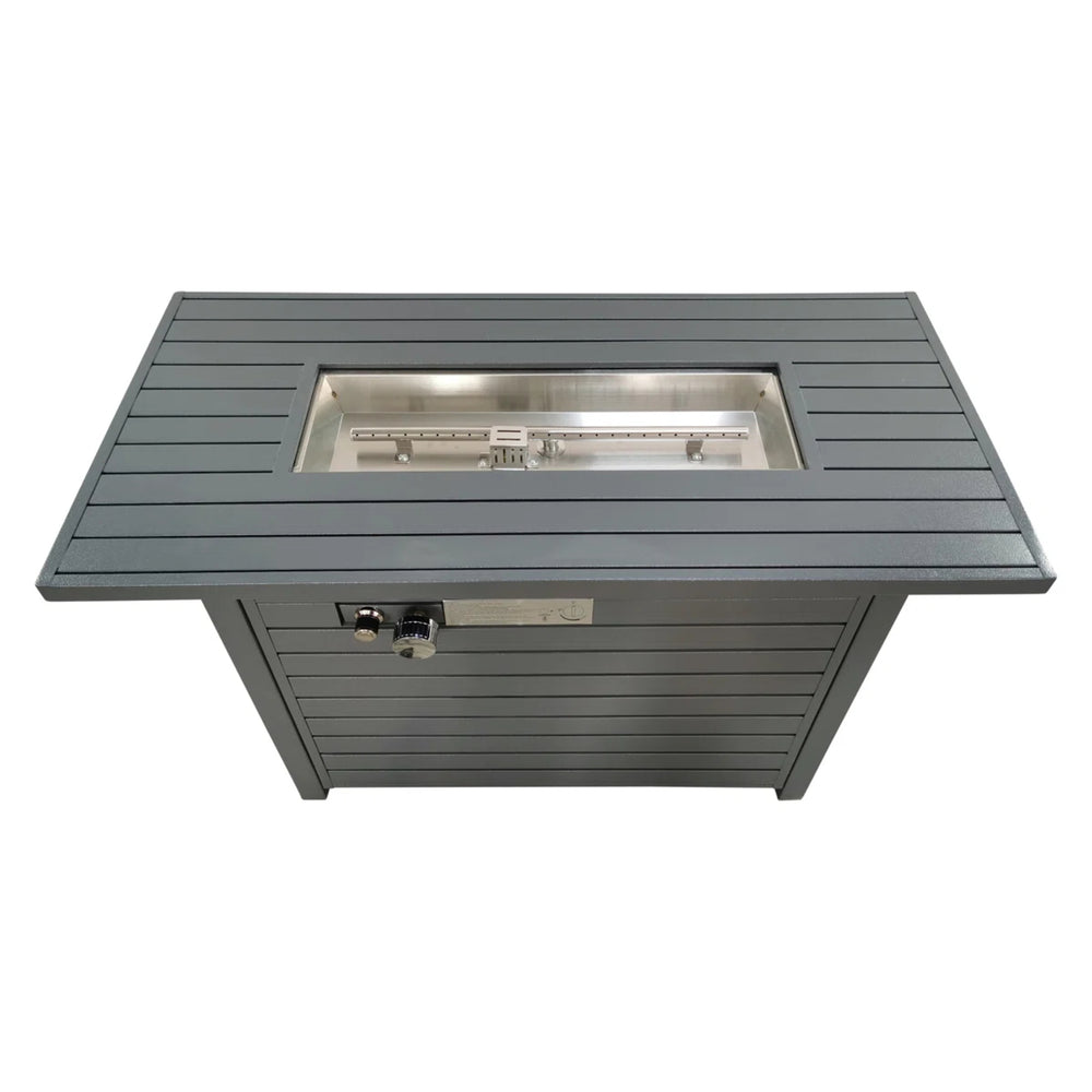 English Elm Outdoor 42" Fire Pit Table with Lid, 50,000 BTU Steel Patio Heater, Lava Rocks & Cover Included B120P365419