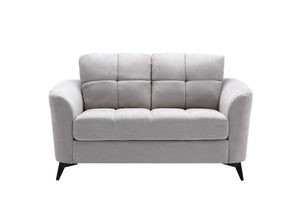 English Elm Carlotta Tufted Woven Fabric Loveseat with Pocket Coil Support and Metal Legs B2749S00141