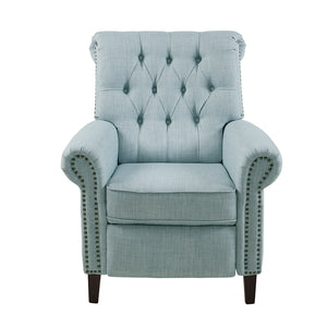 JLA Home Madison Park - Upholstered Aidan Manual Push Back Recliner — Compact 3-Position Tufted Chair with Nailhead Trim, Cordless Comfort MP103-1269