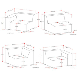 English Elm Rex Modular Corner Sectional with Performance Fabric Seating for Five in Grey B136P199214
