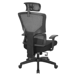 OSP Home Furnishings Vertical Matrix Breathable Ergonomic Office Chair with Lumbar Support and Adjustable Headrest Mesh 639-F3T1N48PHX
